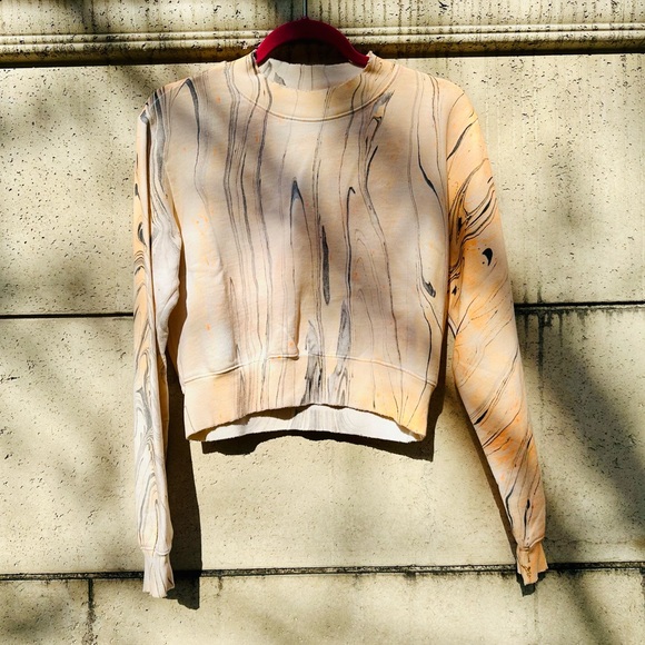 Cotton Citizen ✨ Milan Orange tie-dye cropped sweatshirt ✨ Size XS - Picture 4 of 12